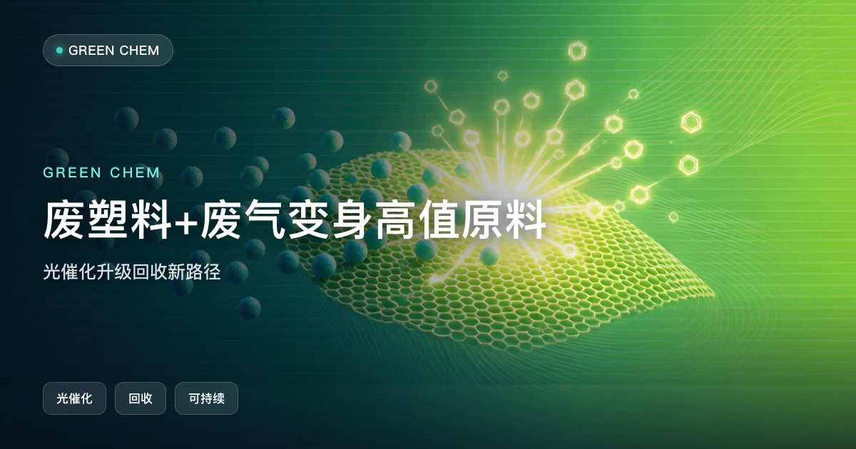 废塑料+工业废气变身高值原料:光催化升级回收新路径
