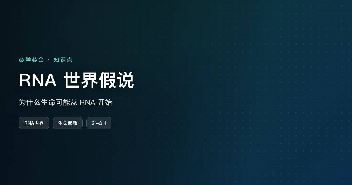 RNA 世界假说：为什么生命可能从 RNA 开始