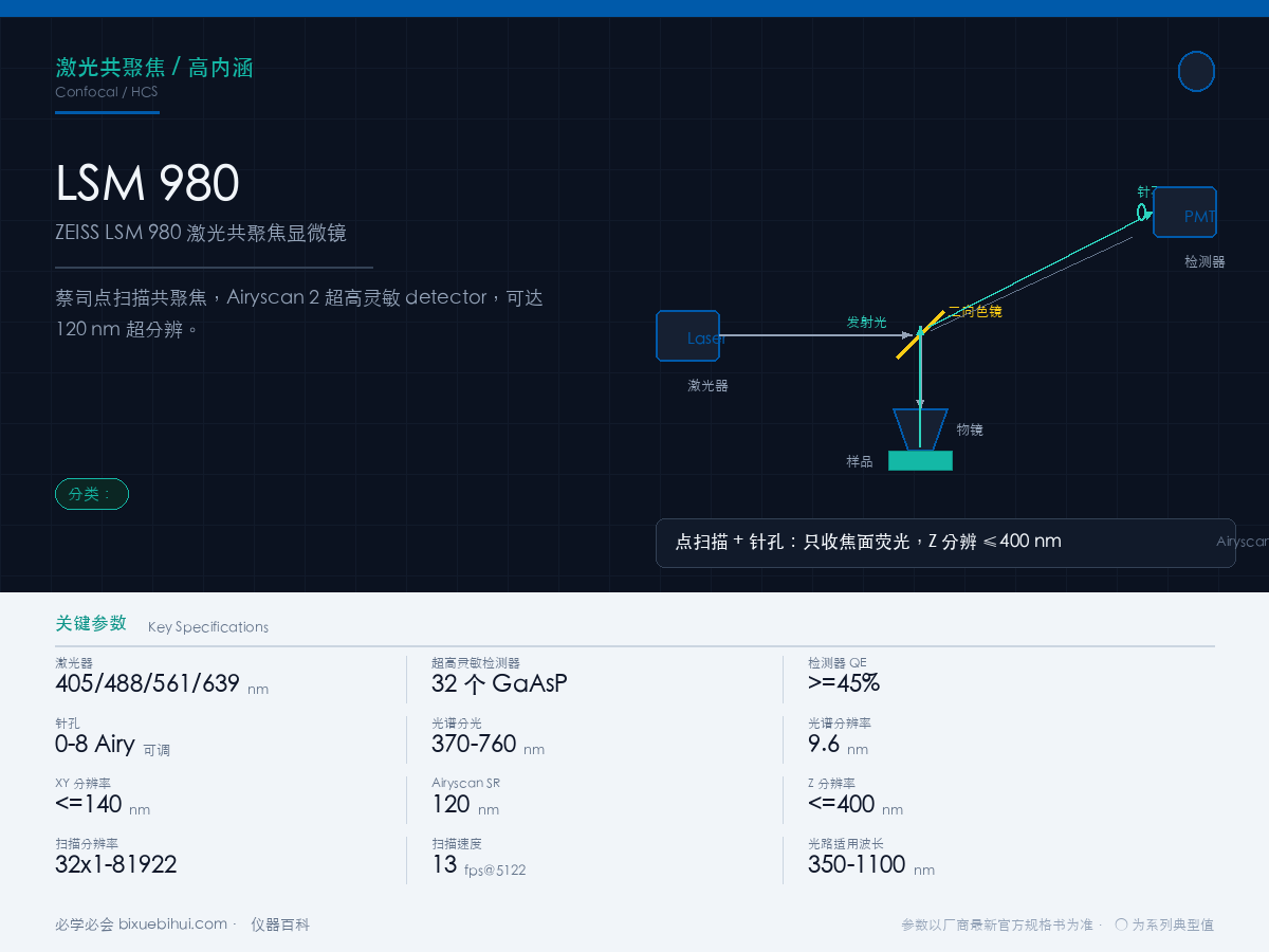 ZEISS LSM 980 激光共聚焦显微镜