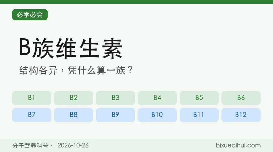 B族维生素,为何被归为一族?