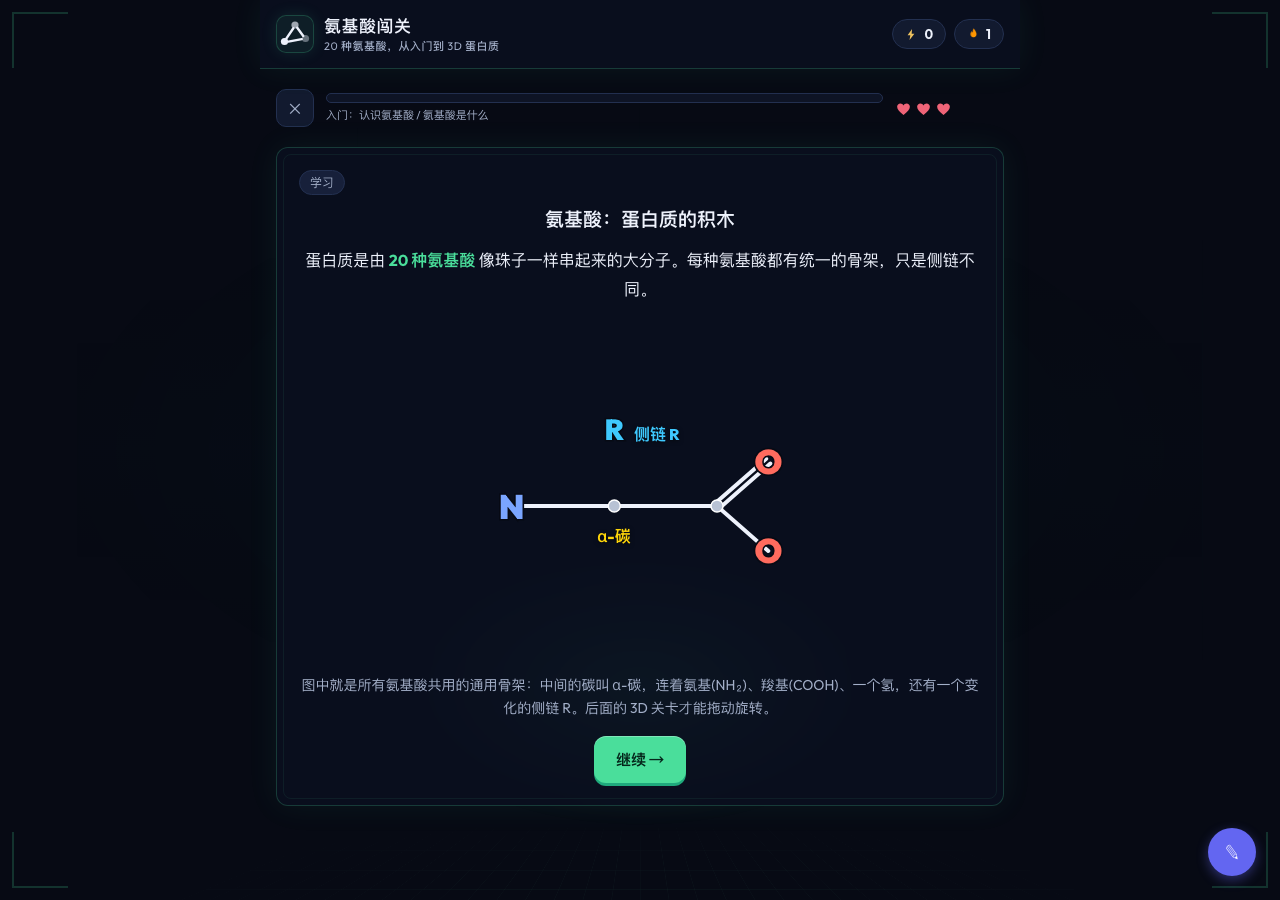 氨基酸闯关首页