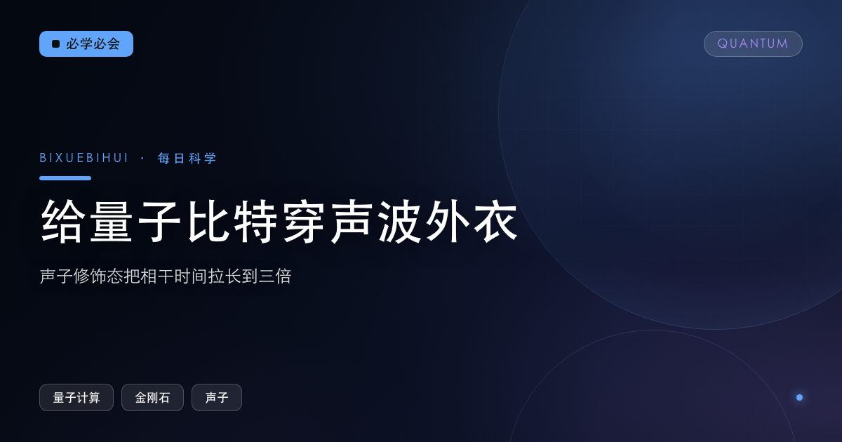 给量子比特穿一层"声波外衣",相干时间拉长到三倍