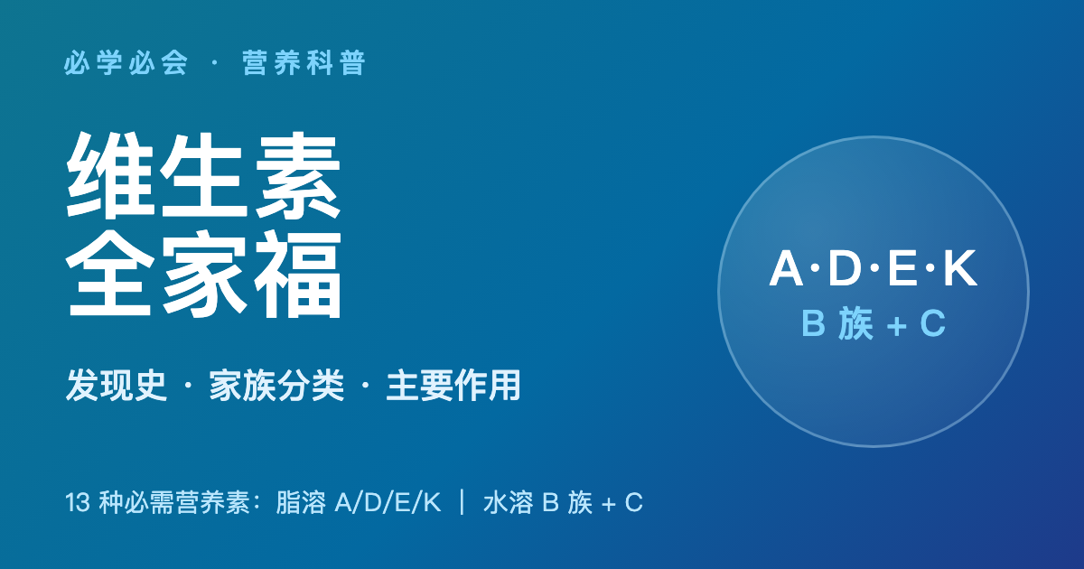 维生素全家福:从坏血病到 13 种必需营养素,一篇看懂发现史与作用
