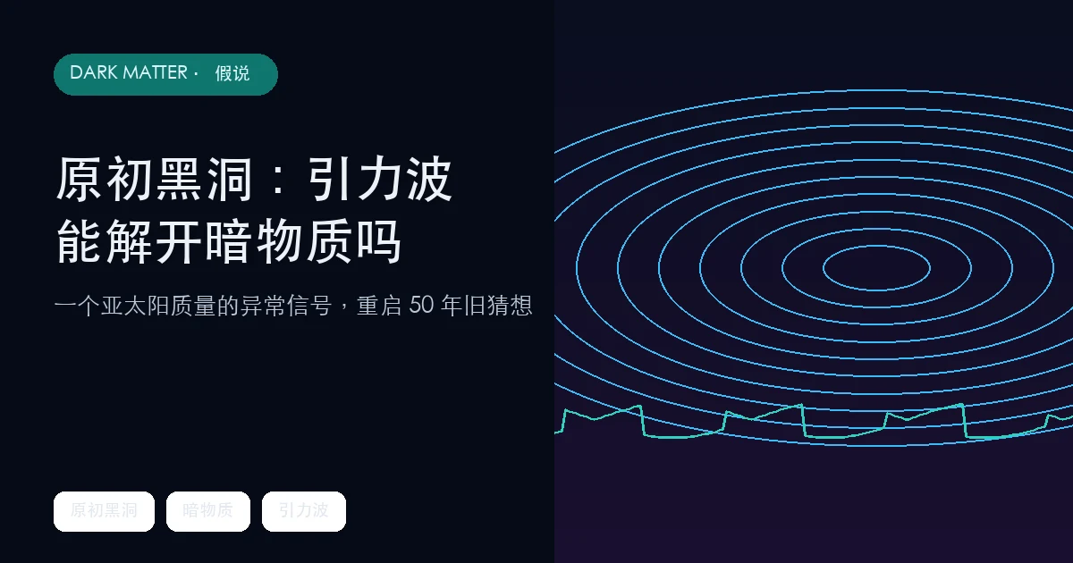 原初黑洞:一个亚太阳质量的引力波信号,能解开暗物质吗