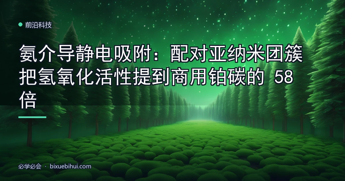 氨介导静电吸附:配对亚纳米团簇把氢氧化活性提到商用铂碳的 58 倍