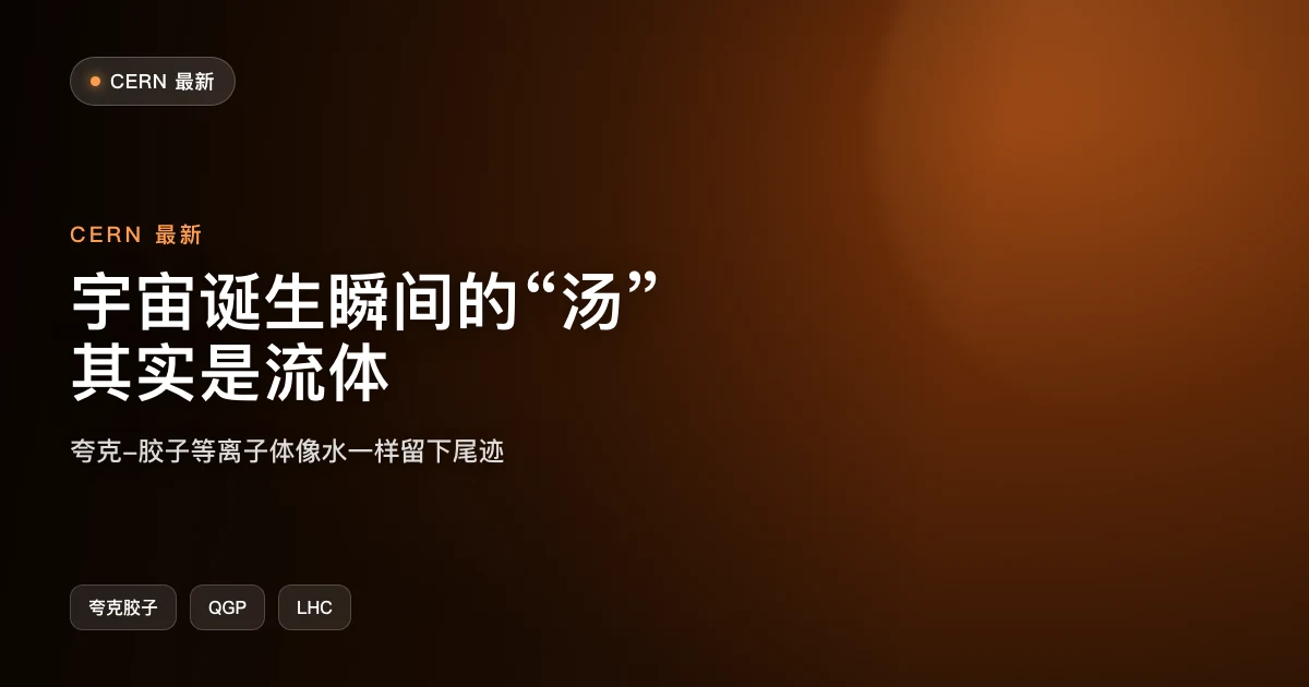 宇宙诞生瞬间的"汤"，其实是流体