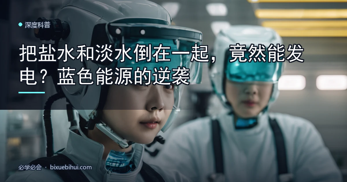 把盐水和淡水倒在一起，竟然能发电？蓝色能源的逆袭