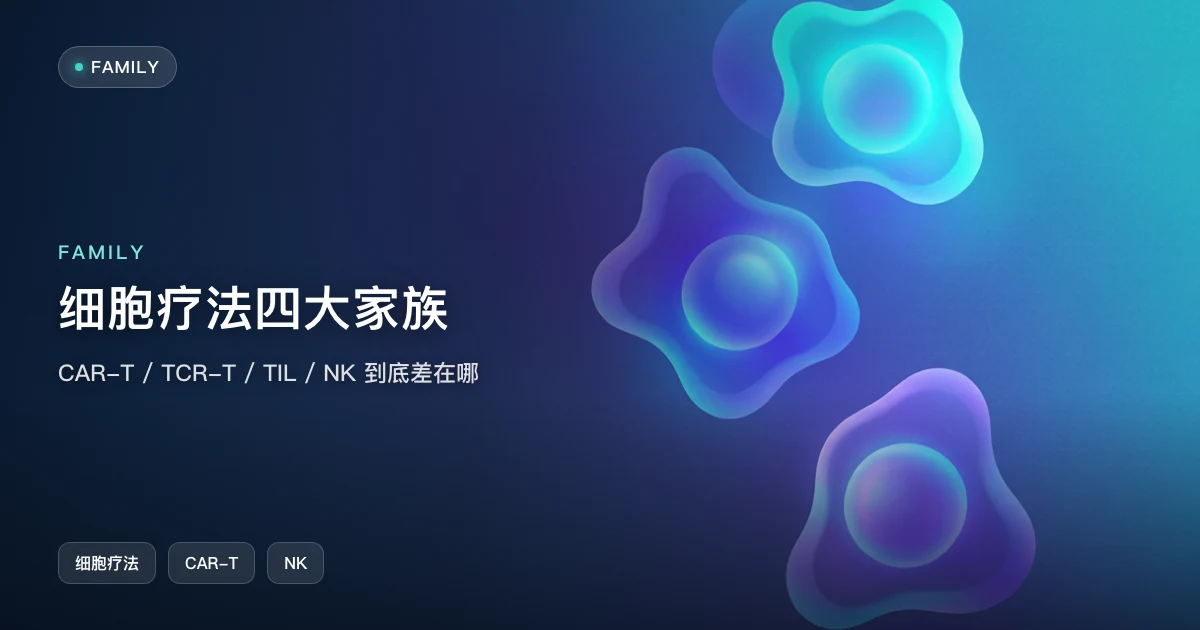 细胞疗法四大家族:CAR-T、TCR-T、TIL、NK 到底差在哪