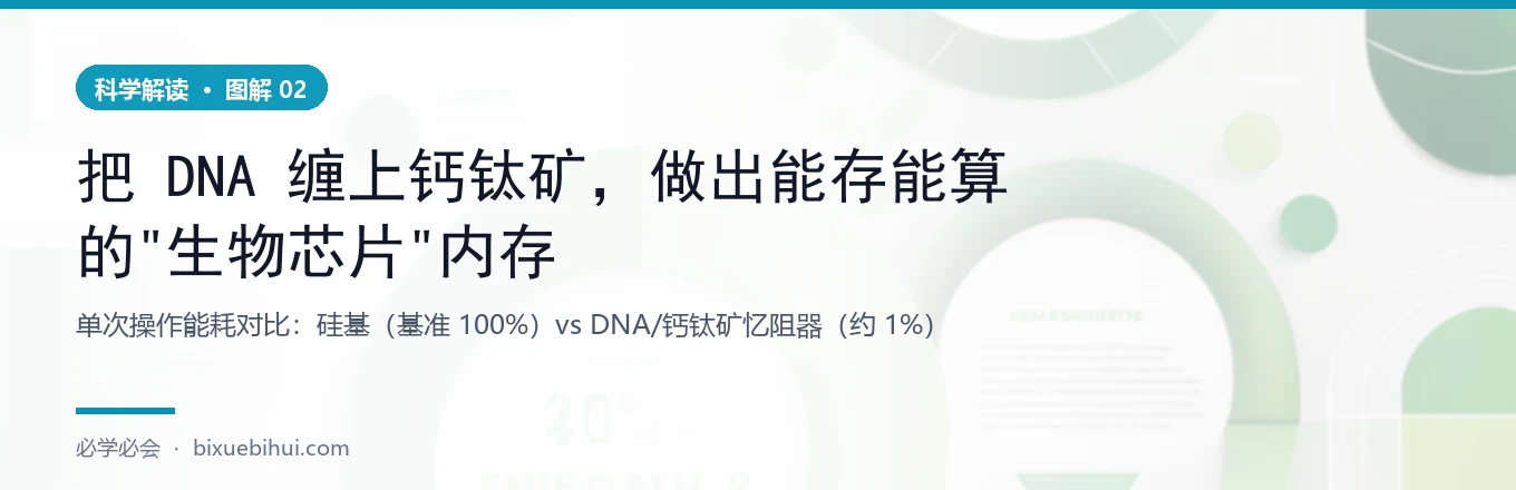 单次操作能耗：硅基 vs DNA/钙钛矿