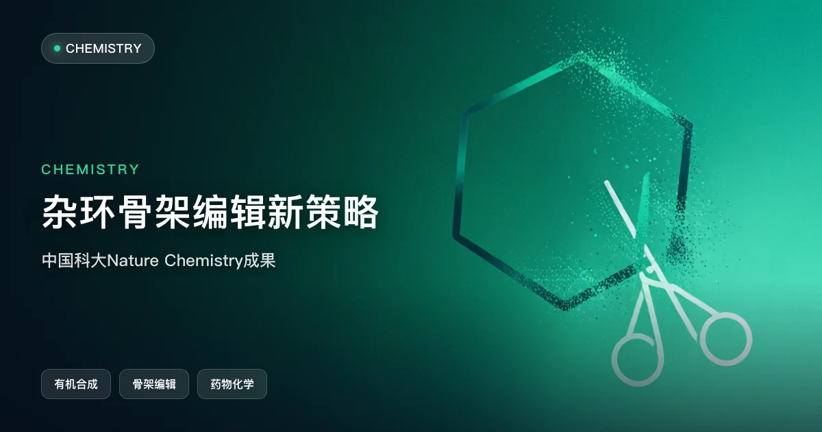 杂环骨架编辑新策略:中国科大 Nature Chemistry 成果