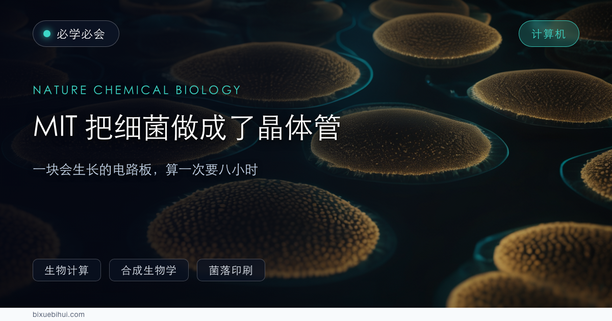 MIT 把细菌做成了晶体管:一块会生长的电路板,算一次要八小时
