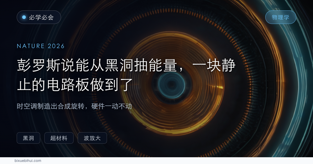 彭罗斯说能从黑洞里抽出能量,半个世纪后,一块静止的电路板做到了