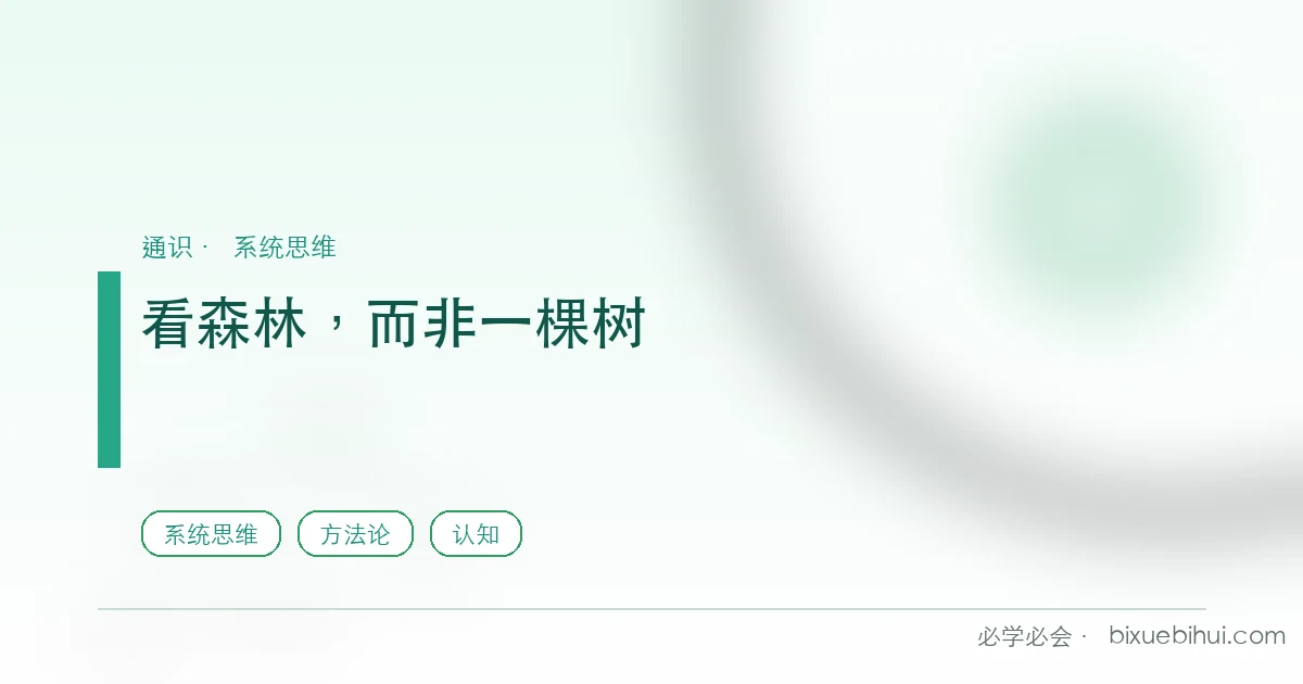 看森林而不是盯着一棵树：系统思维为什么比"多学几招"更顶用