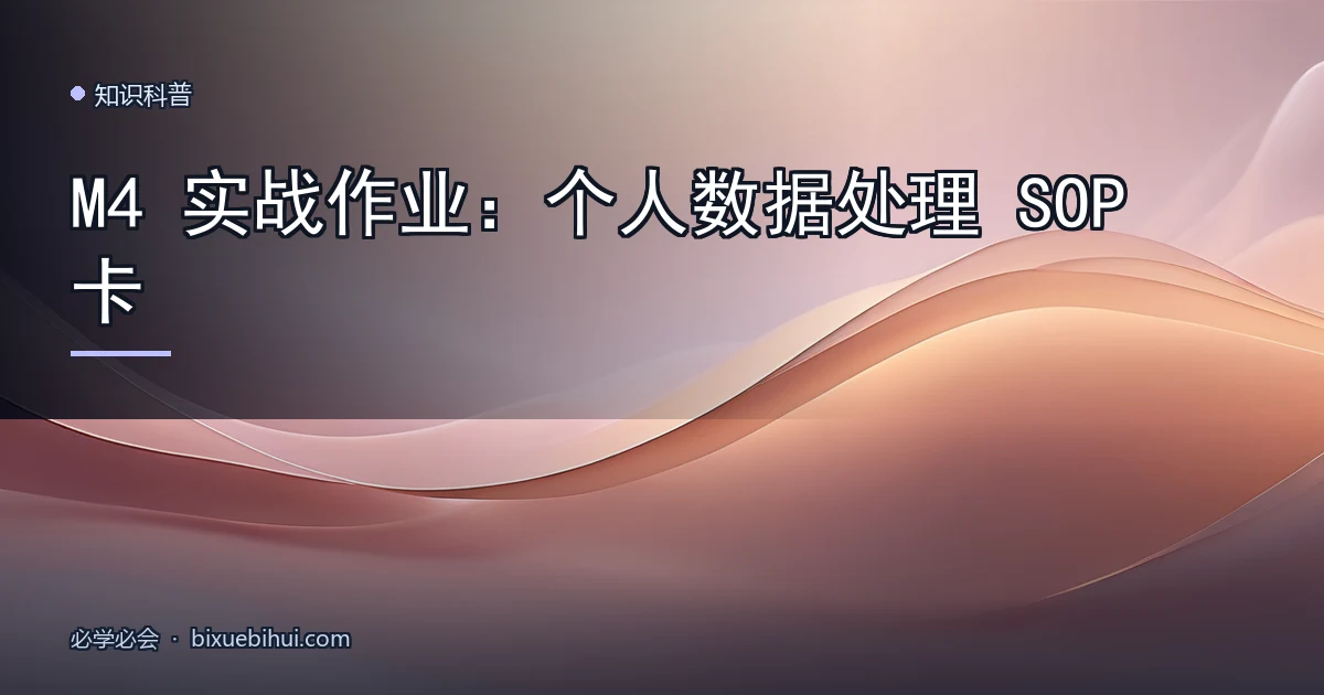 M4 实战作业:个人数据处理 SOP 卡