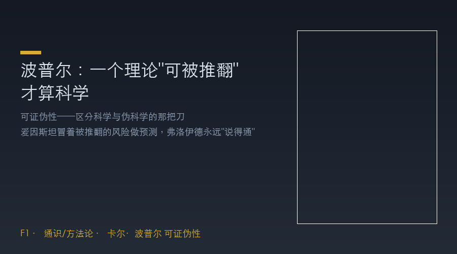 波普尔:一个理论"可被推翻"才算科学——可证伪性为什么是你最重要的思维武器