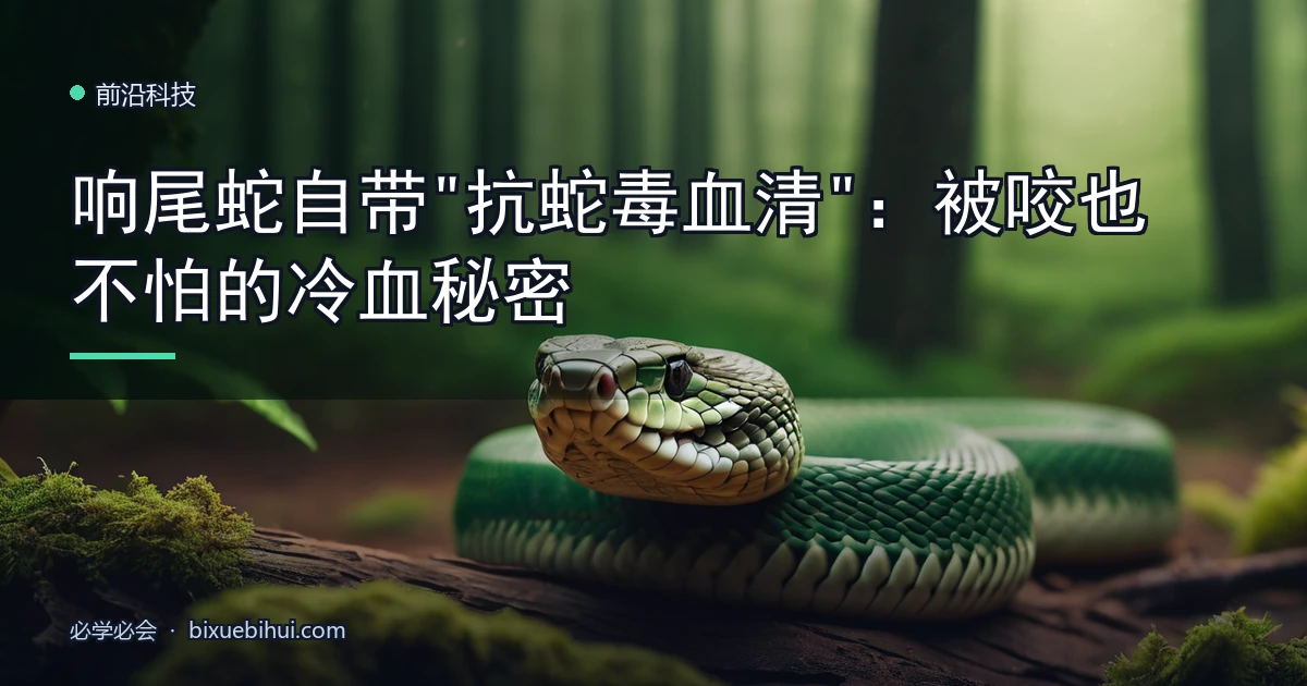 响尾蛇自带"抗蛇毒血清":被咬也不怕的冷血秘密