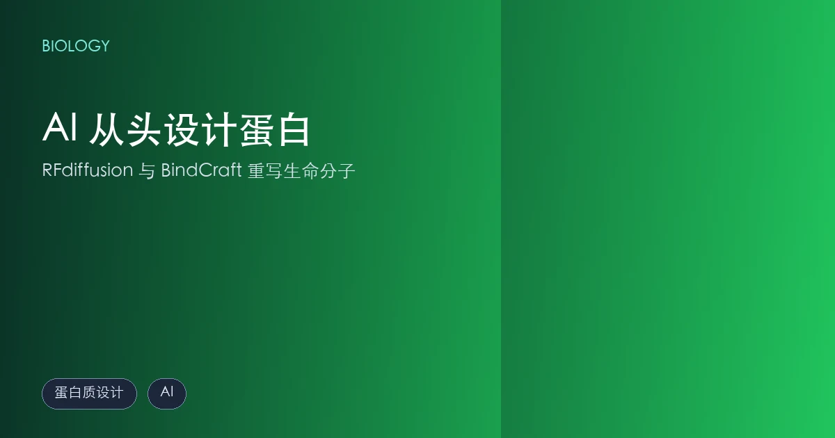AI 从头设计蛋白:RFdiffusion 与 BindCraft 正在重写生命分子