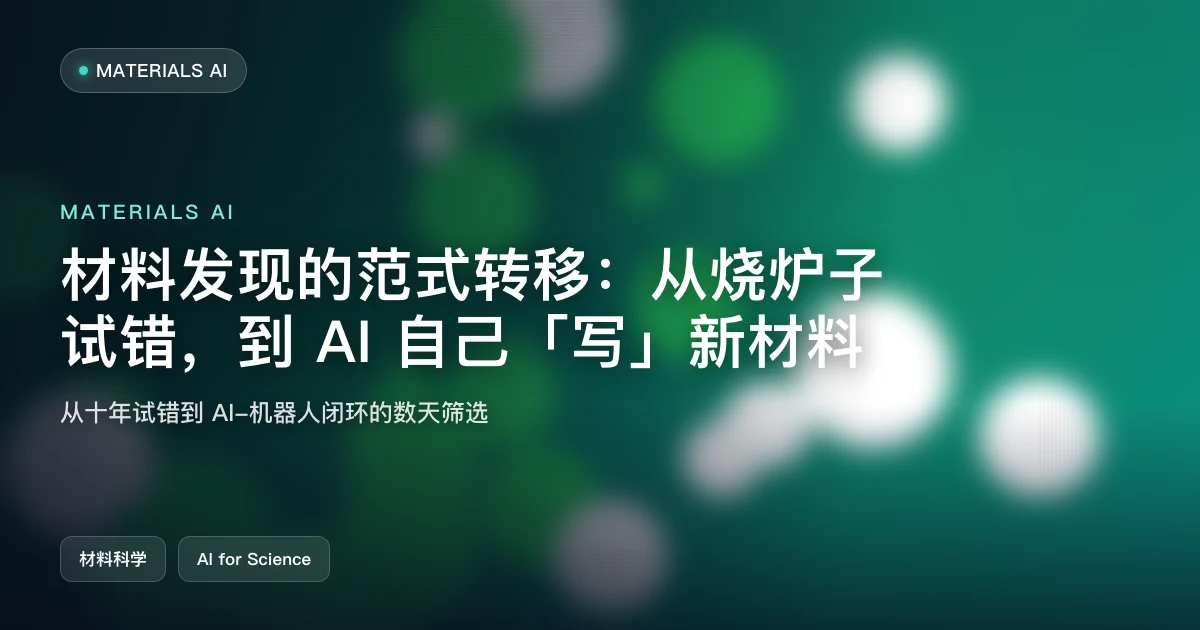 材料发现的范式转移：从烧炉子试错，到 AI 自己「写」新材料