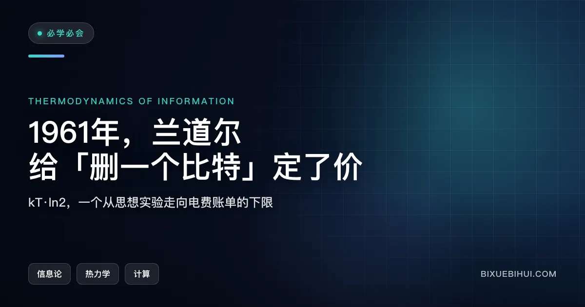 擦掉一个比特，最少要花多少电？—— 兰道尔极限