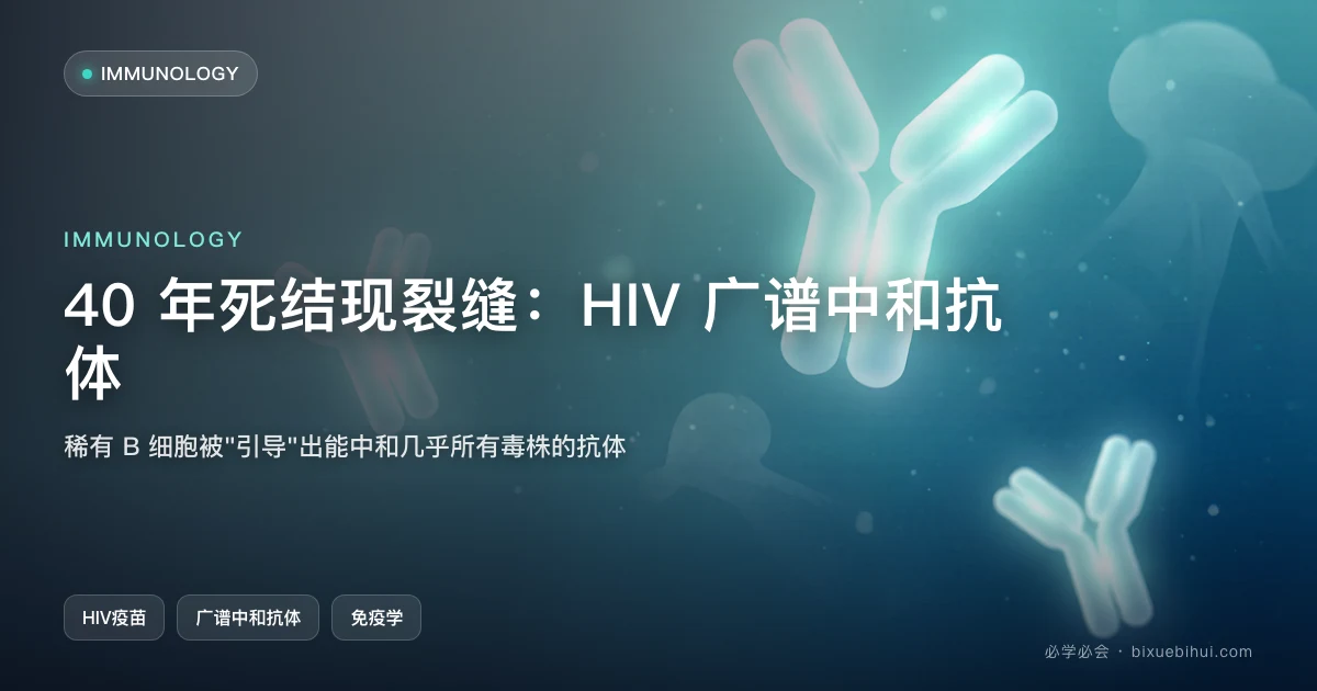 HIV 疫苗曾被说"几乎不可能",2026 年三篇研究让稀有 B 细胞造出广谱中和抗体