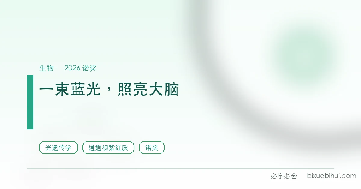 用一束蓝光照亮大脑:2026 生理诺奖把"光开关"装进了神经细胞