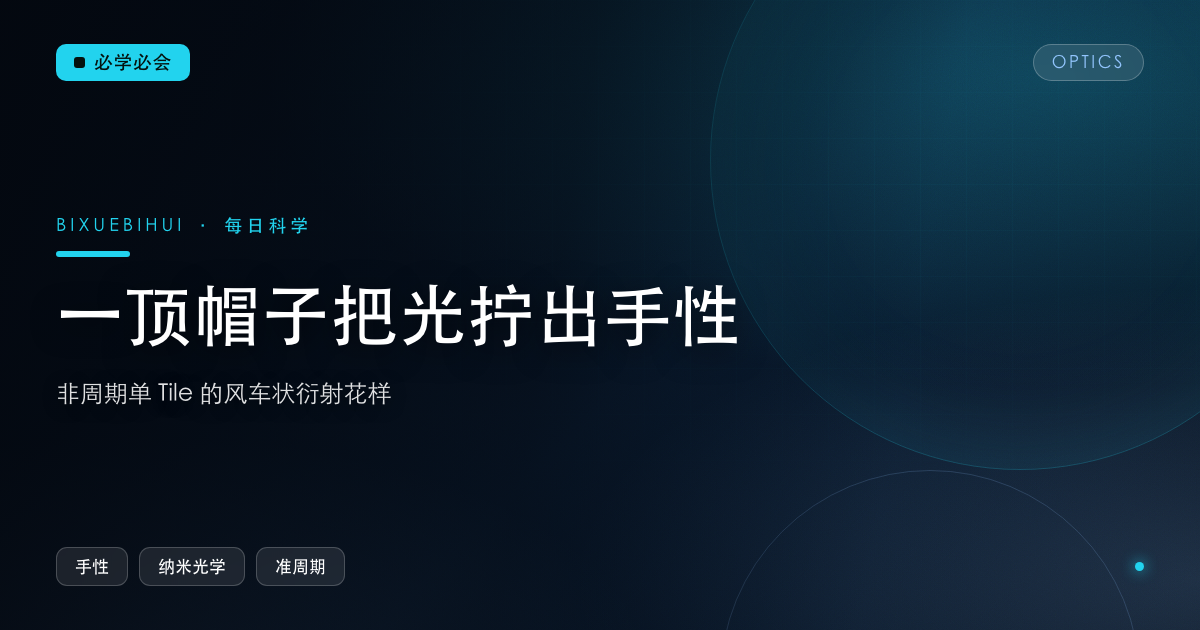 一顶"帽子"把光拧出了手性:数学谜题的答案跑进了光学实验室