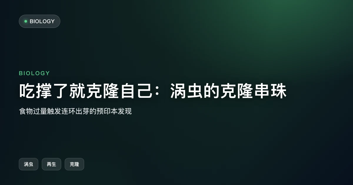 吃撑了就克隆自己：涡虫的"克隆串珠"
