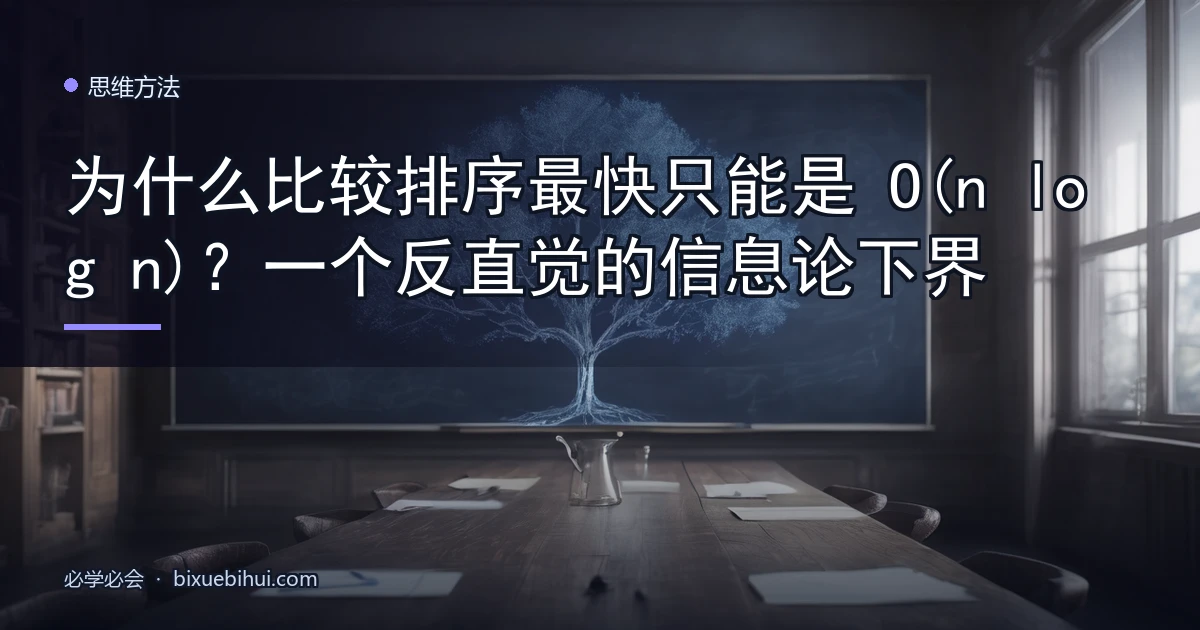 为什么比较排序最快只能是 O(n log n)?一个反直觉的信息论下界