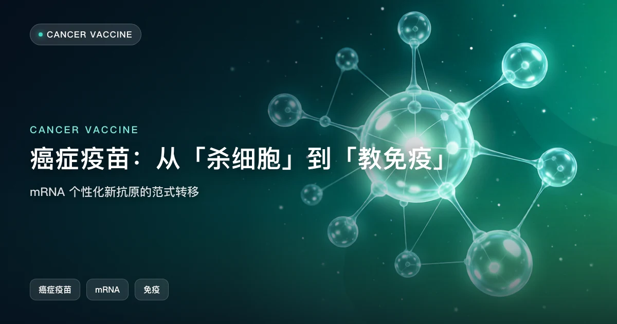 癌症疫苗:从"杀细胞"到"教免疫"的范式转移