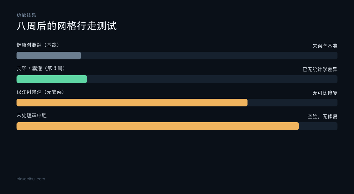 八周后网格行走测试的分组结果