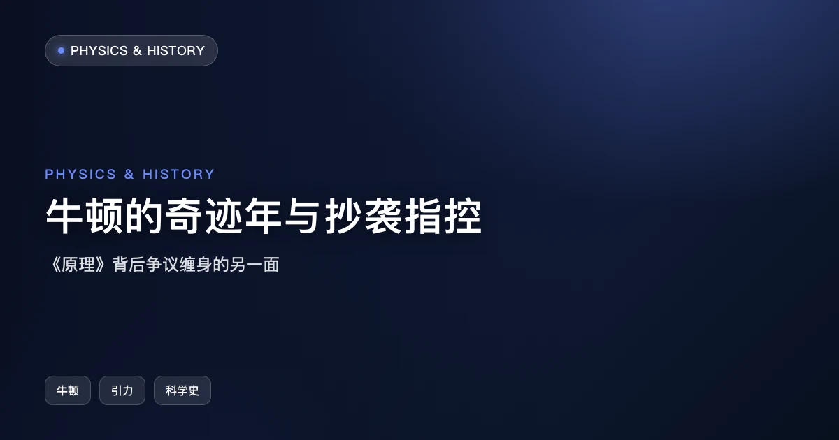 牛顿的奇迹年与抄袭指控：《原理》背后争议缠身的另一面