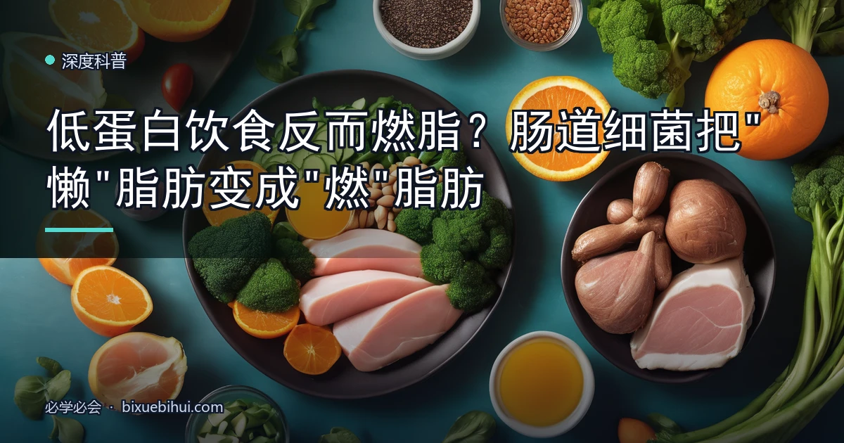低蛋白饮食反而燃脂?肠道细菌把"懒"脂肪变成"燃"脂肪